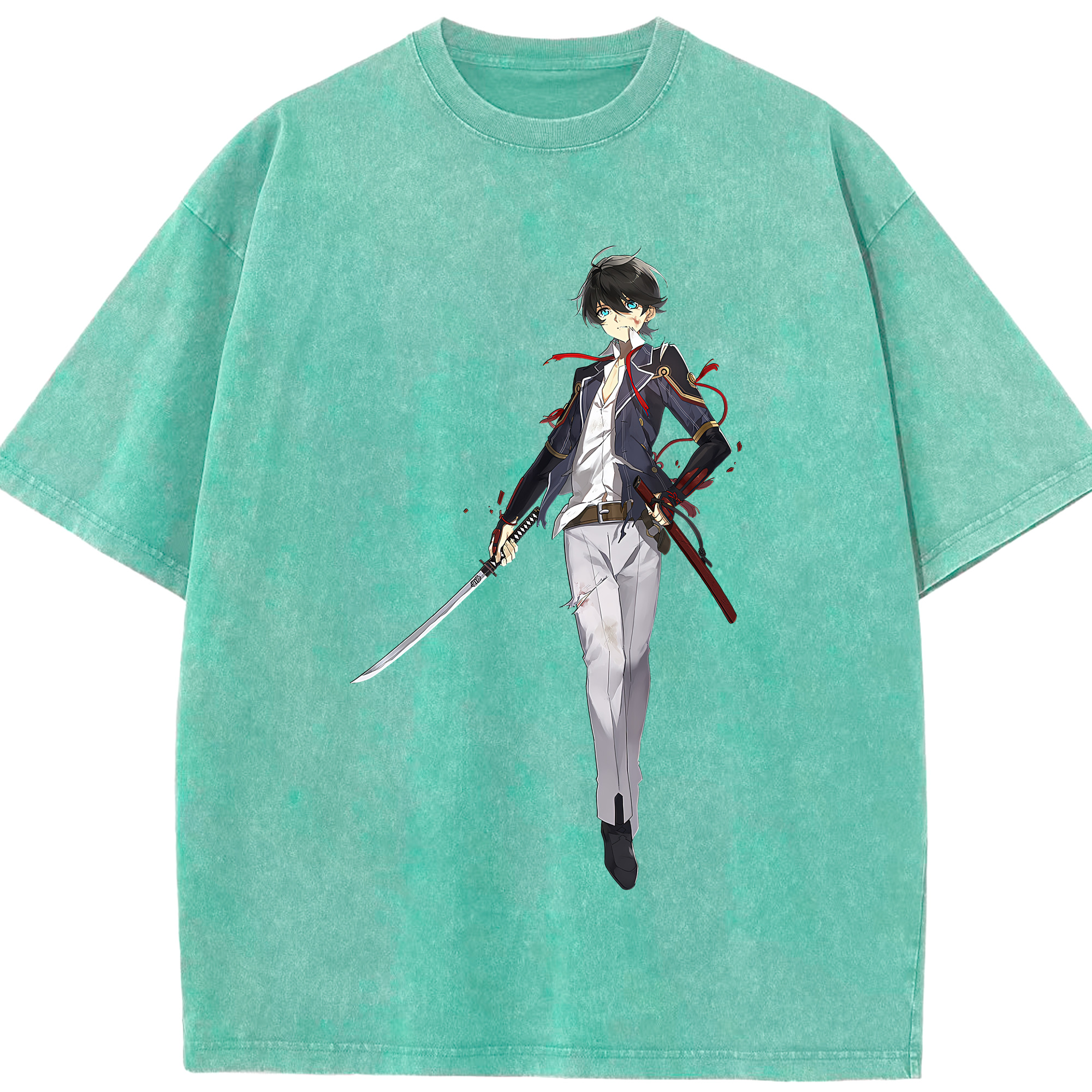 （画像用） 刀剣乱舞 Touken Ranbu 綿100% ヴィンテージ風 半袖Tシャツ（フロントプリント）